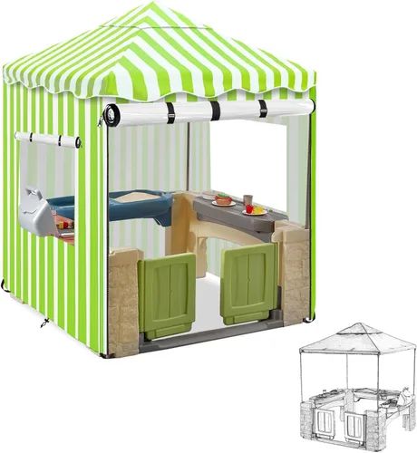Vista 11 de Funda para casa de juegos para niños al aire libre, cubiertas de casa de juegos resistentes e impermeables de 600D, 142 cm de ancho x 142 cm