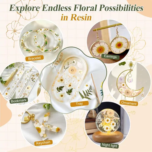 Vista 4 de 120 piezas de flores secas prensadas secas florales para decoración de Flores prensadas boho