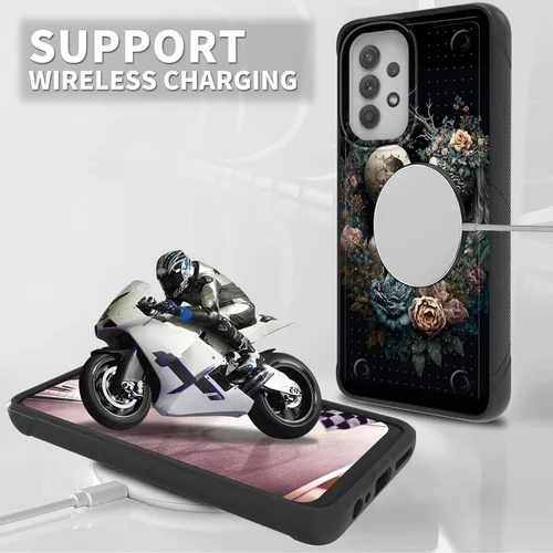 Vista 6 de Funda de teléfono para Samsung Galaxy A23 5G/A04/A04S/A13 5G/A32 5G de doble capa [parte trasera texturizada antideslizante] Funda protectora de TPU