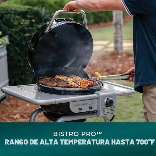 Vista 8 de Charbroil Bistro Pro - Parrilla de gas para espacios pequeños y patios, color negro - 25302161
