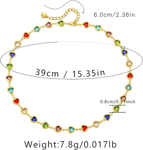Vista 58 de Gargantilla con cuentas para mujer, chapada en oro de 18 quilates, gargantilla delicada para mujer