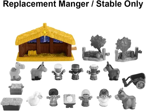 Vista 4 de Pieza de repuesto para el juego de pesebre Fisher-Price Little People – HMX70 ~ Manger/Stable ~ Reproduce música cuando se presiona y la estrella se