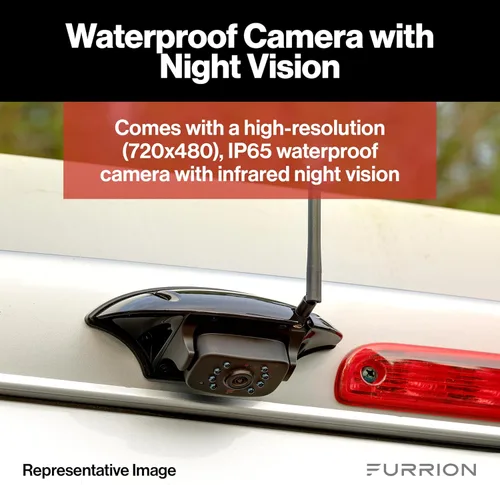 Vista 4 de Furrion Vision S - Sistema de cámara inalámbrica de respaldo para RV con monitor de 4.3 pulgadas, 1 aleta de tiburón trasera