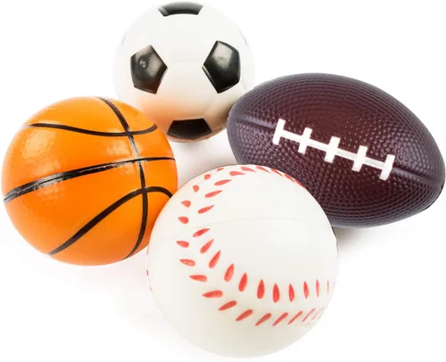 Vista 2 de Super Z Outlet Mini pelotas deportivas de espuma para niños y adultos, mini béisbol, fútbol, baloncesto, fútbol, estrés, decoración de fiesta