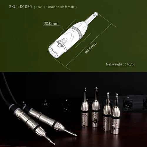 Vista 4 de 1/4"/6.35MM Mono/TS macho a XLR hembra adaptador de audio Accesorios de guitarra (D1050)