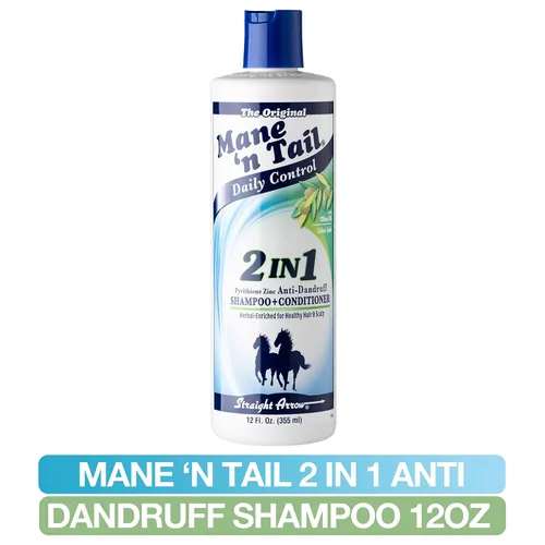 Vista 3 de Mane N Tail Daily Control 2 en 1 Champú y acondicionador anticaspa, 12 onzas