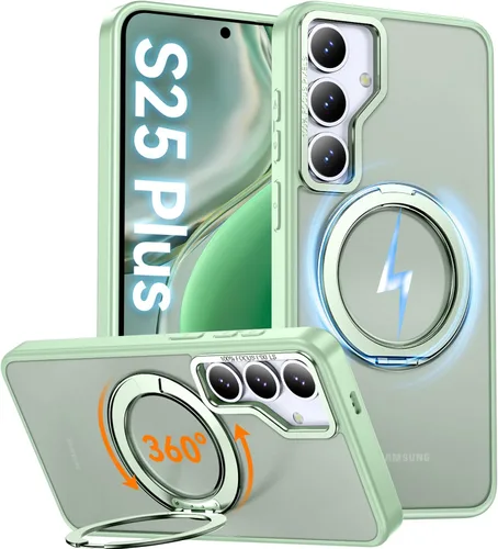 Vista 34 de Oneagle 360 - Soporte magnético giratorio para Samsung Galaxy S25 Edge Funda transparente [compatible con Magsafe], [30X anti-amarillo] Funda