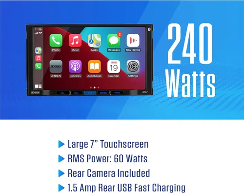 Vista 11 de [Usado] JENSEN J1CA7-BUC Apple CarPlay Android Auto certificado de 7 pulgadas Radio estéreo de coche con pantalla táctil doble DIN Llamadas