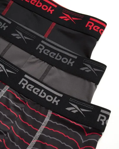 Vista 2 de Reebok Ropa interior para niños Calzoncillos tipo bóxer de rendimiento de pierna larga (paquete de 3)