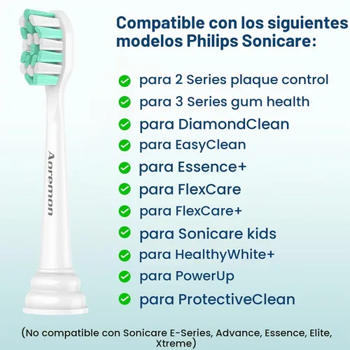 Vista 8 de Aoremon Cabezales de cepillo de dientes para cabezales de repuesto Phillips Verde-10