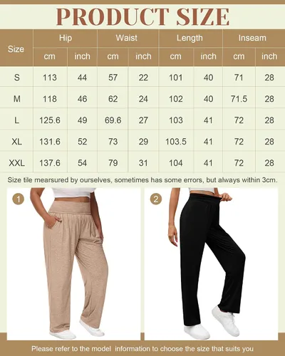 Vista 6 de Neer 3 piezas de pantalones de yoga de pierna ancha para mujer, cómodos, holgados, de cintura alta, pantalones deportivos casuales