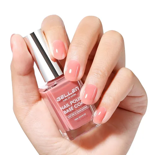 Vista 11 de GELLEN Corrector de Uñas Base Iluminador 4 en 1 Rosa Púrpura Empolvado, Fortalecedor de Uñas Malva Transparente de Otoño Relleno de Crestas