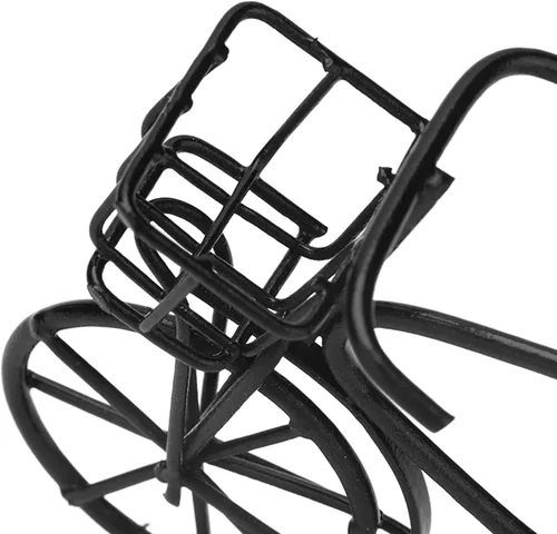 Vista 9 de Mini bicicleta de casa de muñecas, bicicleta de metal móvil para muñecas