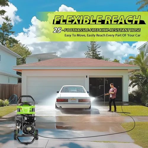 Vista 5 de Lavadora a presión de gas 4200PSI, lavadora portátil del poder del motor