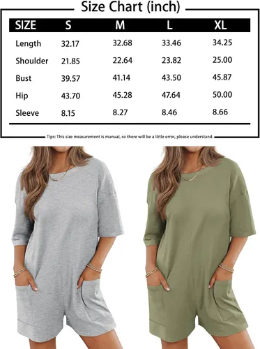 Vista 7 de AUTOMET Enterizo de pierna ancha para mujer, trajes casuales de verano, ajuste holgado, con bolsillos, ropa 2024