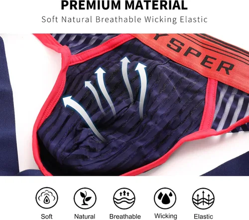 Vista 33 de SKYSPER Jock Strap Athletic Supporter para hombres Sexy Jockstrap Ropa interior masculina