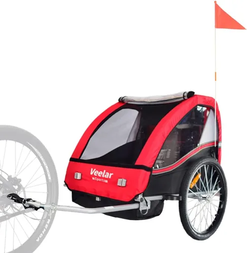 Vista 8 de Veelar - Remolque de bicicleta deportiva para 1 o 2 niños pequeños, portabicicletas