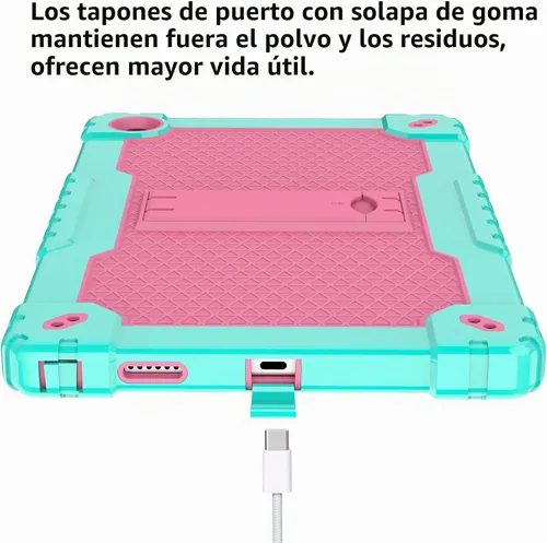 Vista 5 de Para Onn 10.4 Tablet Pro 2023 Modelo: 100110603 Funda protectora híbrida de alta resistencia con correa para el hombro para Walmart Onn 10.4 Tablet