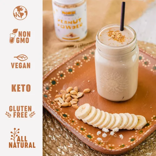 Vista 4 de Pasokin Polvo de proteína de maní 100% natural, mantequilla de maní en polvo sin gluten, de maní alto oleico prensado en frío, a granel, sin azúcar