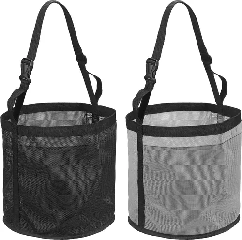 Vista 27 de Bolsa de alimentación para caballo, bozal de caballo con correa ajustable, malla de nailon, impermeable, bolsa para caballos de grano inferior Negro