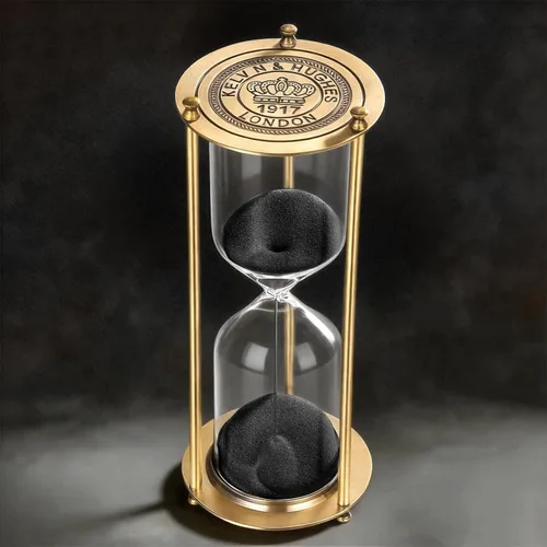 Vista 12 de Reloj de arena con temporizador de arena de 15 minutos, reloj de arena negra de latón vintage, reloj de arena pequeño de metal de 15 minutos, reloj