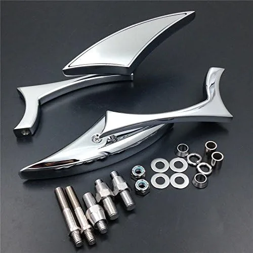 Vista 3 de Motocicleta cromado Mini Espejo Yamaha R1 R6 V-Max XVS Virago Road Royal Vstar Warrior Cruiser