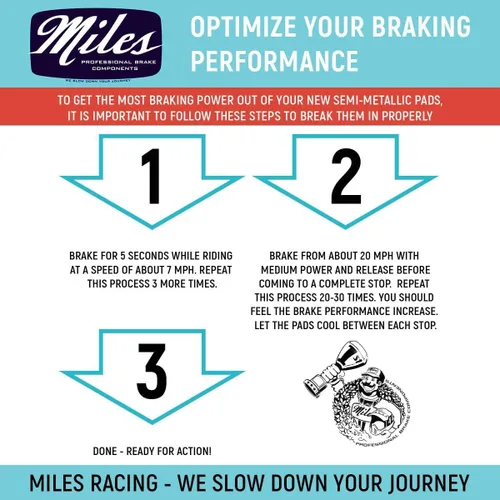 Vista 2 de Miles Racing - Pastillas de Freno de Disco - Semi Metálicos - Hayes EL Camino (MI-MET-43)