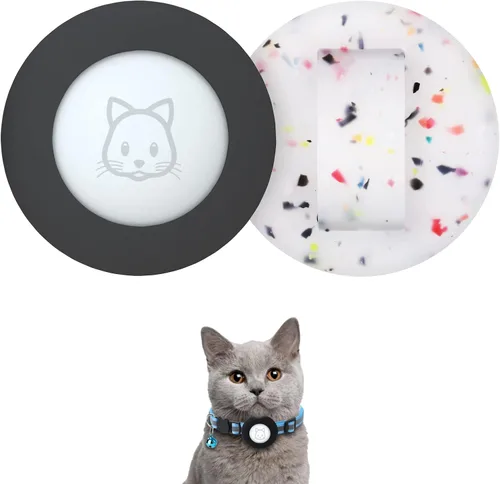 Vista 8 de SimpleThings Air-tag - Soporte para collar de gato, funda protectora de silicona para mascotas para Air-tag, paquete de 2 fundas impermeables