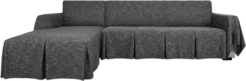 Vista 15 de IMYOGI Fundas modernas para sofá modular en forma de L, 2 piezas de lino y poliéster, protector de muebles para niños y mascotas