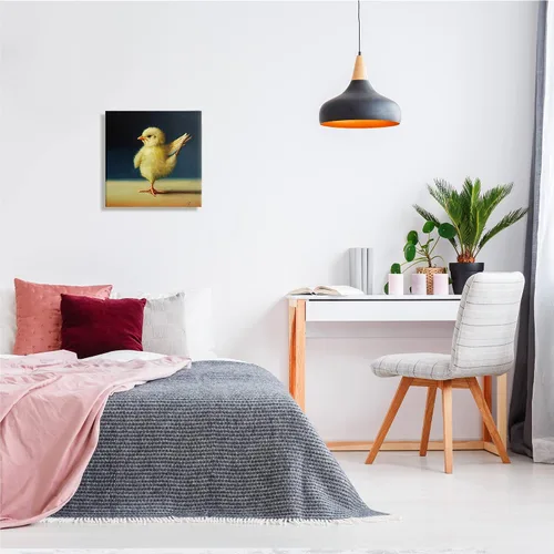 Vista 2 de Stupell Industries Yoga Chicks Birds of Paradise posan animales divertidos, diseño de Lucia Heffernan, arte de pared, 17 x 17 pulgadas