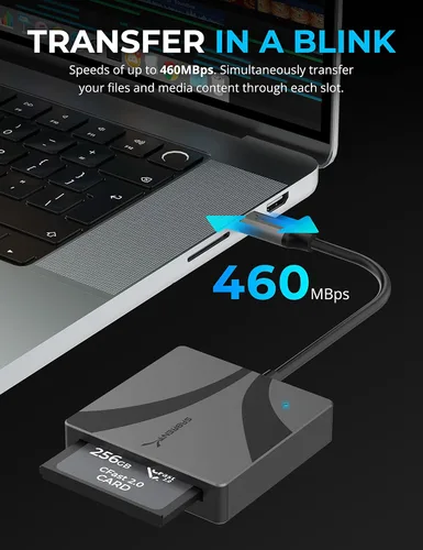 Vista 3 de SABRENT Lector de tarjetas USB tipo C CFast 2.0 [CR-CF20]
