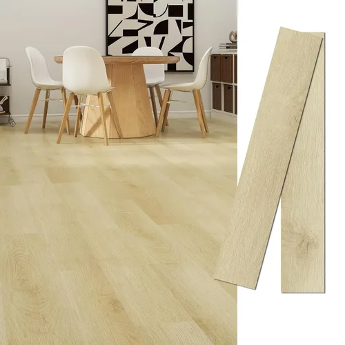 Vista 15 de MULGREAT Paquete de 6 muestras de azulejos para despegar y pegar, suelo de vinilo impermeable con aspecto de madera, tablón de lujo autoadhesivo
