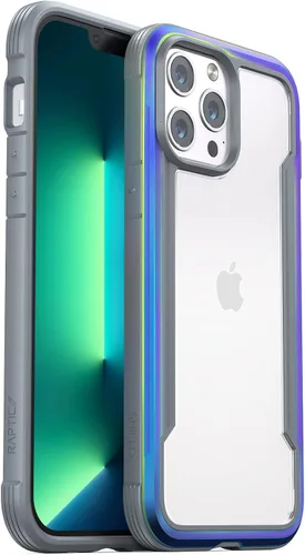 Vista 29 de RAPTIC Shield para iPhone 13 Pro, funda protectora transparente a prueba de golpes, prueba de caídas militares de 10 pies, marco de aluminio