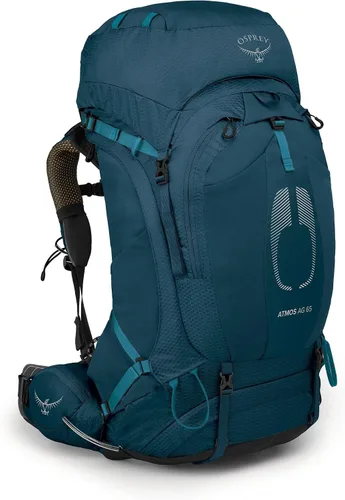 Vista 9 de Osprey Atmos AG 65L Mochila de mochilero para hombre, color negro, S/M