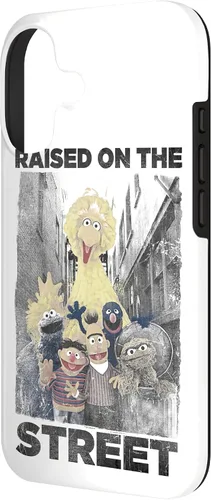 Vista 2 de Sesame Street Funda para iPhone 17 con texto en inglés "Raised on the Streets