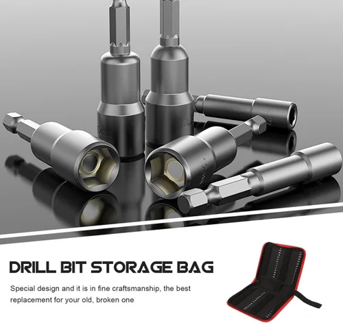 Vista 2 de Housoutil Estuche organizador de brocas, bolsa de herramientas con cremallera Oxford con capacidad para 55 brocas, bolsa de almacenamiento portátil