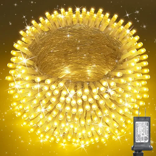Vista 11 de Luces de Navidad para interiores y exteriores, tira de 200 luces LED para Navidad, de 23 m, con 8 modos, se puede conectar con otras tiras 2-Blanco
