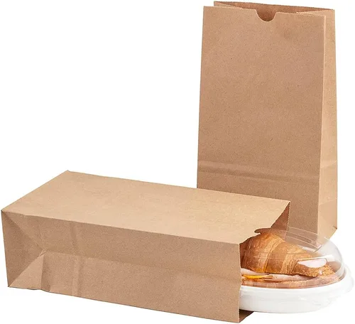 Vista 10 de Restaurantware Bag Tek - Bolsas de papel de 2 libras, 100 bolsas de almuerzo desechables, pequeñas para almuerzos, sándwiches y aperitivos, bolsas