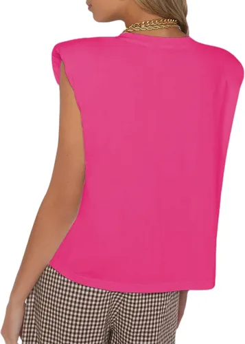 Vista 3 de SOFIA'S CHOICE Camiseta sin mangas con cuello redondo y cuello redondo para mujer