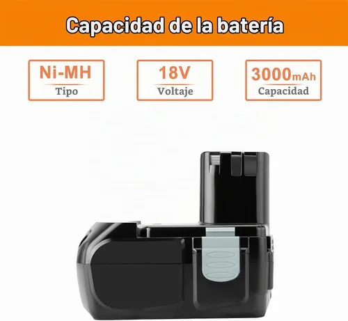 Vista 6 de Shentec Paquete de 2 baterías Ni-MH de 18 V y 3.0 Ah compatibles