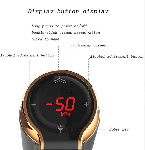 Vista 2 de Decantador de vino eléctrico, vertedor de vino inteligente automático y aireador, bomba de vino eléctrica, dispensador de bomba de decantador