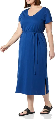 Vista 4 de Tienda Essentials Vestido midi de manga corta con cinturón para mujer