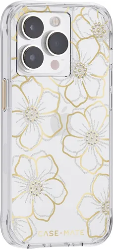 Vista 2 de Case-Mate Funda para iPhone 14 Pro - Gemas florales - Con protección contra caídas de 10 pies y carga inalámbrica - Funda de lujo con diamantes