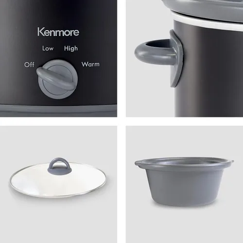 Vista 4 de Kenmore 88918 Olla de cocción lenta de 5 cuartos de galón en negro