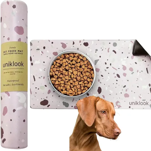 Vista 13 de Mantel individual grande para mascotas, tapete de alimentación para perros y gatos, seguro para mascotas, 28 x 16.5 pulgadas, impermeable, fácil