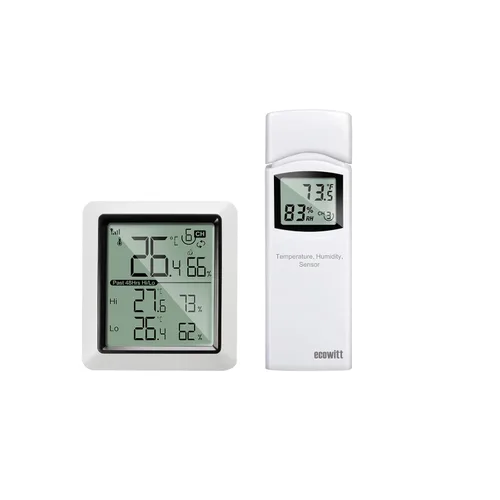 Vista 9 de ECOWITT WN31 - Termómetro inalámbrico multicanal y sensor de higrómetro, medidor de temperatura y humedad con pantalla LCD, interruptores