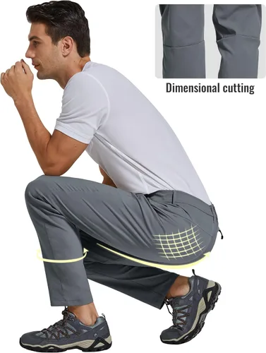 Vista 7 de SPECIALMAGIC Pantalones de golf para hombre, elásticos, ajustados, ligeros, con bolsillos con cremallera