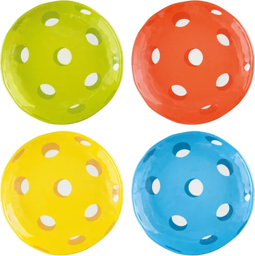 Vista 3 de UP Platos redondos de postre de melamina de béisbol, platos pequeños para servir, para aperitivos, aperitivos y guarniciones, blanco, 6 pulgadas