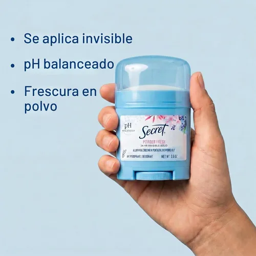 Vista 2 de Secret Antitranspirante y desodorante para mujer, protección contra el sudor y el olor las 24 horas, protección equilibrada de PH, suave