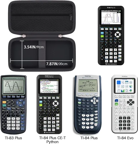 Vista 2 de Khanka Funda Stroage para Texas Instruments TI-84 Evo/TI - 84 Python/TI-83 Plus/TI-84 Plus/TI-84 Plus CE Calculadora gráfica a color, solo funda